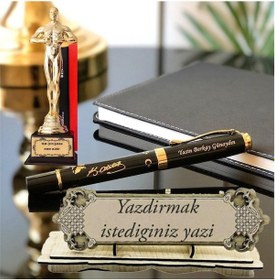 Resim Kişiye Özel Ofis Hediye Seti-oskar-atatürk İmzalı Kalem- İsimlik 3487 