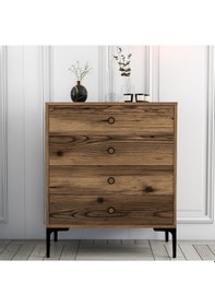 Resim Lizbon 4 Çekmece Şifonyer - Ceviz - Ceviz 