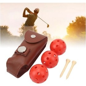 Resim Eksiksiz Golf Alet Seti, Golf Eğitim Araçlarına Kolay Erişim İçin Manyetik Toka, 3 Golf Topu İçin Alana Sahip Su Geçirmez Golf Çantası, Mükemmel Çok Renkli 