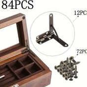 Resim 84 adet Otomatik Kapanan Yay ve Vidalı Ağır Hizmet Kapı Astarları ile Polished Metal - Depolama Kutuları, Takı Kutuları, Valizler için Ağır Hizmet Kapı Astarları - DIY Projeleri için Temel Dolap Astarları, Pürüzsüz Astar Tasarımı | Ahşap Kutu Uyumlu, Dolap Astarları 