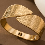 Resim Şık Kadın Bohem 18k Altın Kaplama Bilezik - Basit Yaprak Tasarımı, Çok Amaçlı Günlük Takı, Dört Mevsim Demir Takı, Gündelik Lüks Giyim 