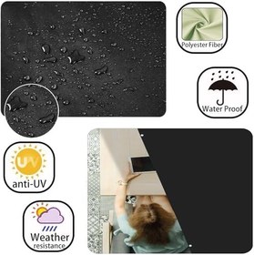 Resim Güneş Koruyucu Tente 1,5 x 1,5 m (4,92 x 4,92 ft) Polyester Güneşlik Yelken UV Işığa Dayanıklı Güneş Bahçesi Su Geçirmez Tente Dikdörtgen, Bahçe Cam Oda Verandası için Ücretsiz Halatlı, Siyah 