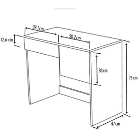 Resim Bicabin Arya Grande 2 Geniş Çekmeceli Makyaj Masası -Beyaz 