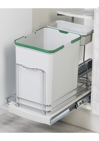 Resim Starax S-2391.G Teleskopik Raylı Plastık Gövde 16+1 Lt Çöp Kovası Gri 
