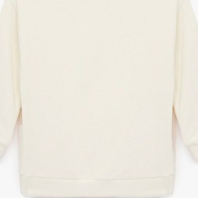 Resim Erkek Bebek Bisiklet Yaka Uzun Kollu Basic Kadife Sweatshirt 
