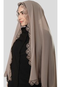 Resim Hürrem Bone Vizon Namaz Başörtüsü Şal Şifon Güpürlü 202106 10 