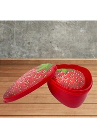 Resim Buffer 2'li İç İçe Geçebilen Çilek Model Saklama Ve Beslenme Kabı Seti 550 Ml + 250 Ml 
