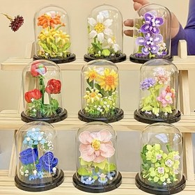 Resim 6 Sevimli Blok Çiçeği. Gül Hibiskus Güneş Çiçeği Mavi Gül. Ev Ofisi Masaüstü Dekorasyon Aksesuarları, Doğum Günü Hediyeleri, Yıldönümü Hediyeleri, Paskalya Hediyeleri. 