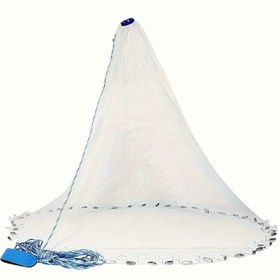 Resim 1 adet El Döküm Ağı, Uçan Disk Tarzı Balık Ağı, Açık Hava Balıkçılık Ekipmanı 