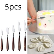 Resim 5 adet Pasta Krem Spatulası Paslanmaz Çelik Spatula Palet Bıçağı, Fırın Hamur Karıştırma Spatulası Seti Yağlı Boya Renk Karışım Araçları Pasta Krema Yağlı Boya Dekorasyon Kazıyıcı Krem Tonlama Aracı Doğum Günü Partisi Sevgililer Günü Pasta Tatlı Araçları 
