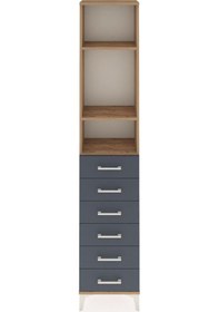 Resim Arges Dolap 3 Raflı 6 Çekmeceli 44x30x221 Çam-antrasit Çam 