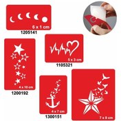 Resim Gökyüzü 5'li Set Geçici Dövme Kına Şablonu 