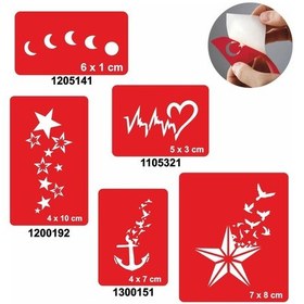 Resim Gökyüzü 5'li Set Geçici Dövme Kına Şablonu 