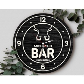Resim Bk Gift Barlara Özel Dekoratif Siyah Ahşap Duvar Saati 35cm-20 , Bar Duvar Saati , Cafe Duvar Saati , Özel Ahşap Saat Kobitmeyen138350 Bk Gift 