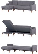 Resim Kilim Mobilya Minimal Uzanmalı Köşe Takımı V1 (İkili Sağ Ünite + Uzanma Sol Ünite) koyu gri 