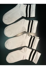 Resim Yade Yaade Çocuk Tenis Unisex Çorap Burun Dikişsiz Beyaz 4çift 