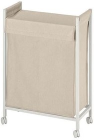Resim IKEA Tekerlekli Çamaşır Sepeti 80 Litre MeridyenDukkan Beyaz Renk Metal Sepet 