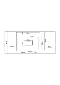 Resim Real Stone Flatstone 100x50 Antrasit Etajerli Granit Banyo Lavabosu Antrasit 
