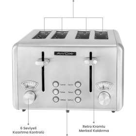 Resim Awox Hot Slice Pro Ekmek Kızartma Makinası 