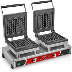 Resim Işıkgaz Çiftli, Kare Desenli Waffle Makinesi 