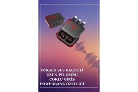 Resim Tios Shop Krm Ucuz Kaliteli Akıllı Saat ve Powerbank Bluetooth Kulaklık 5.1 Stereo Anc Özelliği Krm 