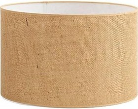 Resim 30 cm Natural Jüt Kumaş Silindir Lambader Başlığı, Abajur Başlığı, Sarkıt Avize Başlığı 30cmx21cm 