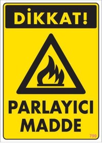 Resim HAYAT STORE Dikkat Parlayıcı Madde Uyarı Levhası 25x35 KOD:799 