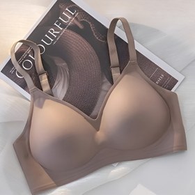 Resim Kadınlar İçin Yazlık Telsiz Push-Up Sütyen - Yumuşak Bej Tişört Sütyeni, Palmiye Kupa, Orta Destekli Çıkarılamayan Dolgulu Kupalar, Dikişsiz Rahatlık Günlük Kullanım için, Askısız Push Up Sütyen, Şık İç Giyim, Pürüzsüz Dokunuş 