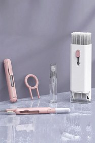 Resim TechnoStation 7in1 Klavye Temizleme Kulaklık Temizleme Kiti Sprey Hazneli Klavye Tuş Çıkarma Aparatlı Set 