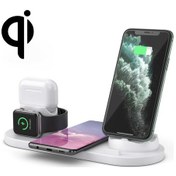 Resim Sunskyy 6'sı 1 Arada 10 W Qi Standart Kablosuz Şarj Standı Beyaz 