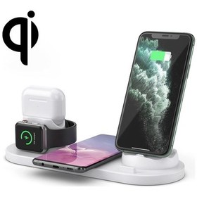 Resim Sunskyy 6'sı 1 Arada 10 W Qi Standart Kablosuz Şarj Standı Beyaz 