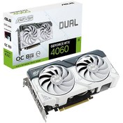 Resim ASUS GEFORCE DUAL-RTX4060-O8G-WHITE RTX 4060 8GB GDDR6 128B Gaming Ekran Kartı 