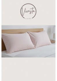 Resim 2 Li Kapaklı Yastık Kılıfı Seti 50 70 Cm Dayanıklı, Yumuşak Dokulu, Otel Kalitesi Pudra 