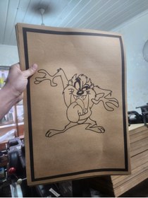 Resim KERVANCUP AMBALAJ 35X50 TAZMANYA CANAVARI BASKILI KRAFT OTO PASPAS 50 ADET 