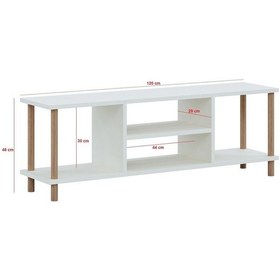 Resim Tv Sehpası Raflı Tv Ünitesi Televizyon Sehpası Ahşap Ayaklı 