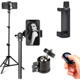 Resim Coverzone 3 Ayaklı Alüminyum Bluetooth Kumandalı Tripod Telefon Tutuculu 2 Metre Tripod 