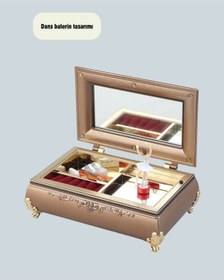 Resim Astraltech Müzikli Balerin Figürlü Takı Kutusu Piyano Desenli Dekoratif 