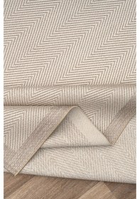 Resim Melaris Halı Yeni Nesil Çerçeveli Sisal Yumuşak Dokuma Kilim Kaymaz Pamuk Taban Bordürlü Halı Bej 