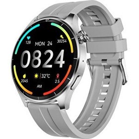 Resim Thull TW1-03 Gri Kasa Akıllı Saat - Bej Silikon Kordon 