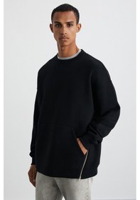 Resim Grimelange SANTIAGOS Erkek Pamuk-Polyester Siyah Sweatshirt 