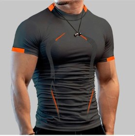 Resim Furcwerkekler Yaz Spor T-shirt Nefes Alabilen Çabuk Kuruyan Koşu Tişörtükoyu Gri Koyu Gri 