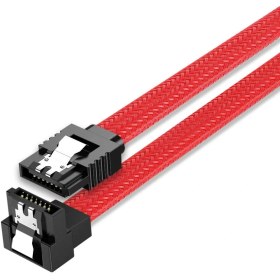 Resim Aogo 90 Derece Sata 3.0 Kilitli HDD SSD Sata Data Bağlantı Kablo Sata L Kablo Sata Iıı 6.0 Gbps Kırmızı Hasır 