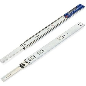 Resim Teleskopik Bilyalı Ray Geniş 43 Mm Frenli 43 Mm X 50 Cm Çekmece Rayları Gri 