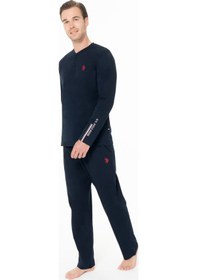 Resim U.S. Polo Assn. Erkek Kışlık Lisanslı Uzun Kol Pijama Takım 18959 Lacivert 