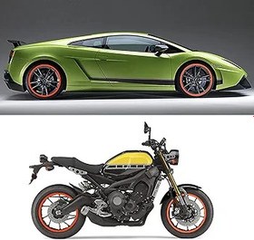 Resim Ymiko Yansıtıcı Jant Şerit Etiket Evrensel Jant Bant Araba Motosiklet Filmi için Yansıtıcı Etiket 16-19 inç (Turuncu) 