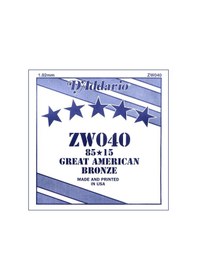 Resim Daddario Zw040 Akustik Gitar Teli Tek Tel A-5. Tel - 0.40 İnç 