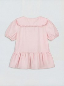 Resim LC Waikiki GÜLİS GİYİM'DEN Pembe Bebe Yaka Kız Çocuk Gömlek 