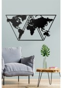 Resim Üçgen Metal Dünya Haritası 