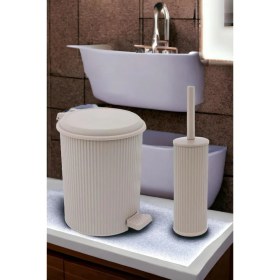 Resim Nostalji 011 Pedallı Çöp Kovası ve Klozet Fırçası 