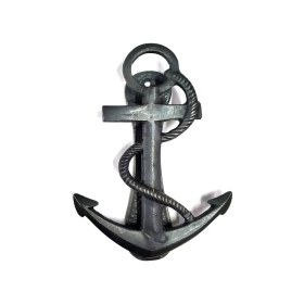 Resim Die Grup Antika Tarz Dekoratif Pirinç Halatlı, Çapa, Denizci, Gemici Kapı Tokmağı, Taktak - 170X60MM, O 